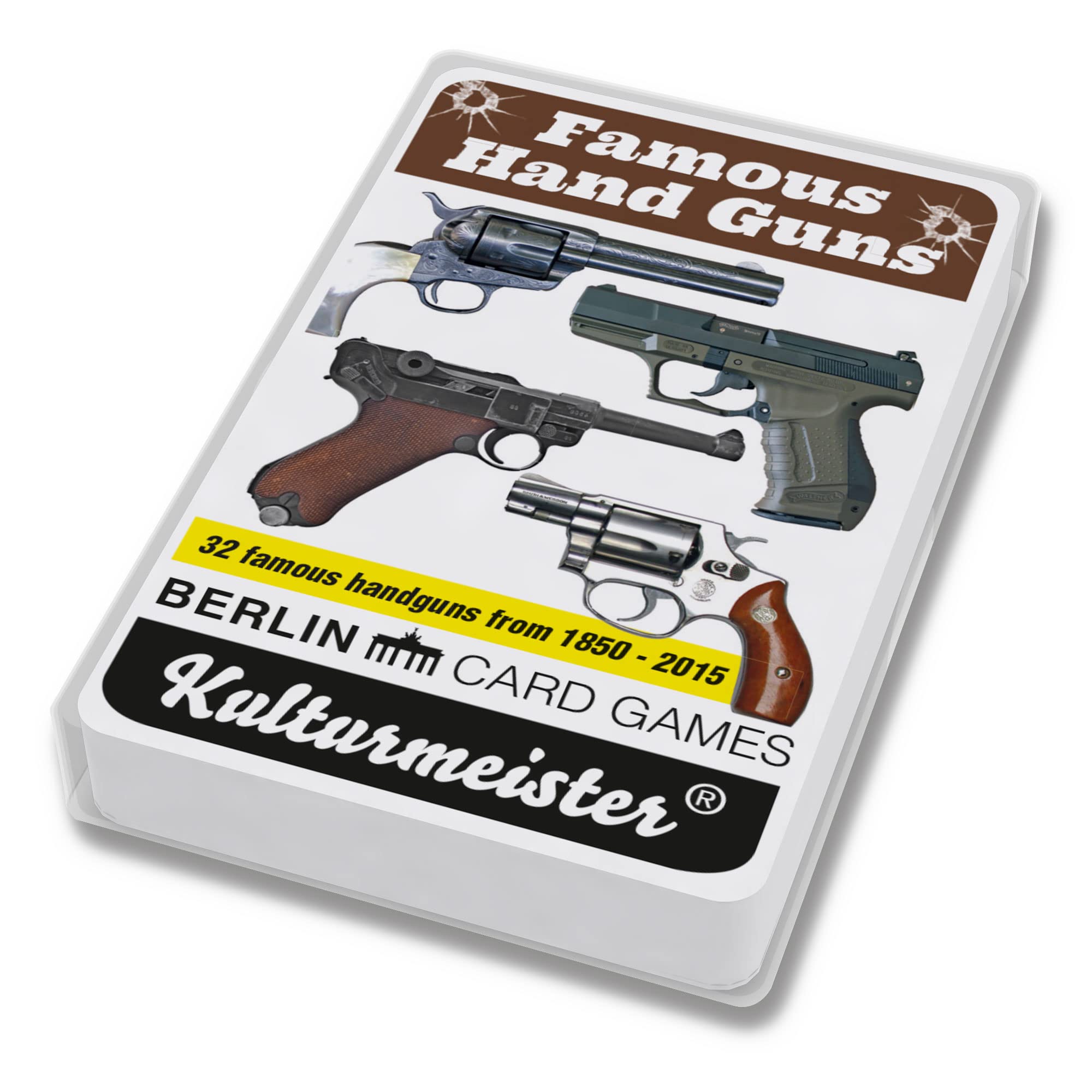 Kulturmeister - Famous Guns Playing Cards: Explore 32 Unique This Gun Themed Playing Cards, Engaging Trump Game, Cool & Unique Playing Trump Cards Game Cards for Game Night Enthusiasts