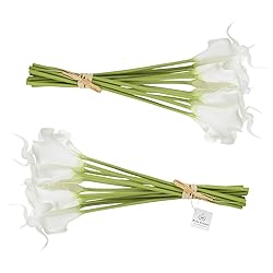 Pure Garden, Artificial Calla-Lily with Stems-Real