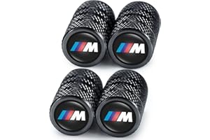 BALTHUS 4PCS Alloy Tire Valve Caps, Valve Stem Caps Compatible with BMW M M2 M4 M5 M6 M8 X1 X2 X3 X5 X6 M135i M240i Z4 328i X7, Leak-Proof Dust Caps for Car Tyres, Black