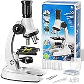 Microscope for Kids, 67 Pcs Kids Microscope Science Kit with 100X-1200X Microscope, Slides and Tools, Science Experiments Kit