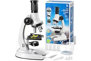 Microscope for Kids, 67 Pcs Kids Microscope Science Kit with 100X-1200X Microscope, Slides and Tools, Science Experiments Kit