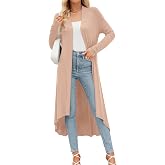 POGTMM Women's Long Open Front Duster Cardigan – Lightweight High Low Hem, Viscose Spandex, S-3XL