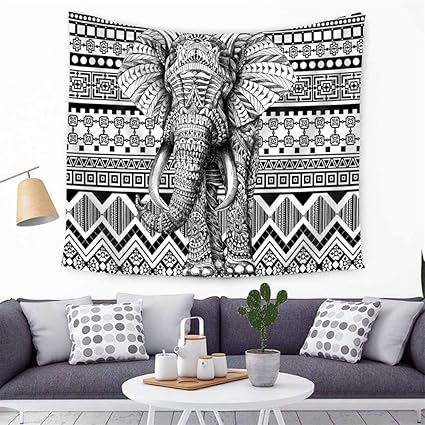 Hippy Indian Mandala Bohemian Elephant Tapestries Throw Gypsy Cover Bedding Psychedelic Wall Hanging Room Decor Wall Collage Dorm Beach Bedroom Throw