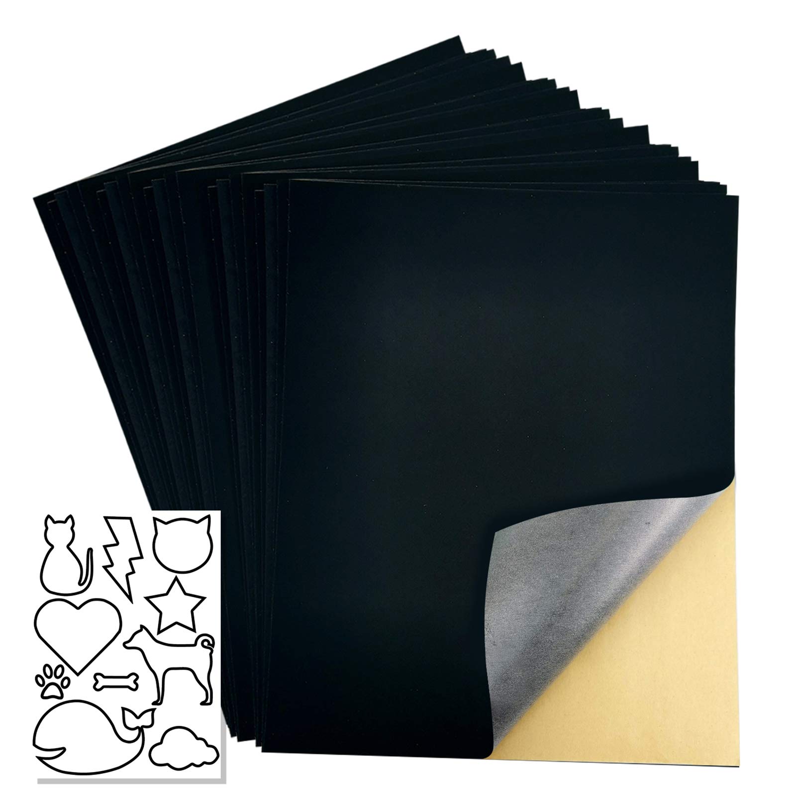 20 Pcs Self Adhesive Velvet Sheet，Self Adhesive Flocked Fabric for Jewelry Drawer, Storage Box Lining (Black)
