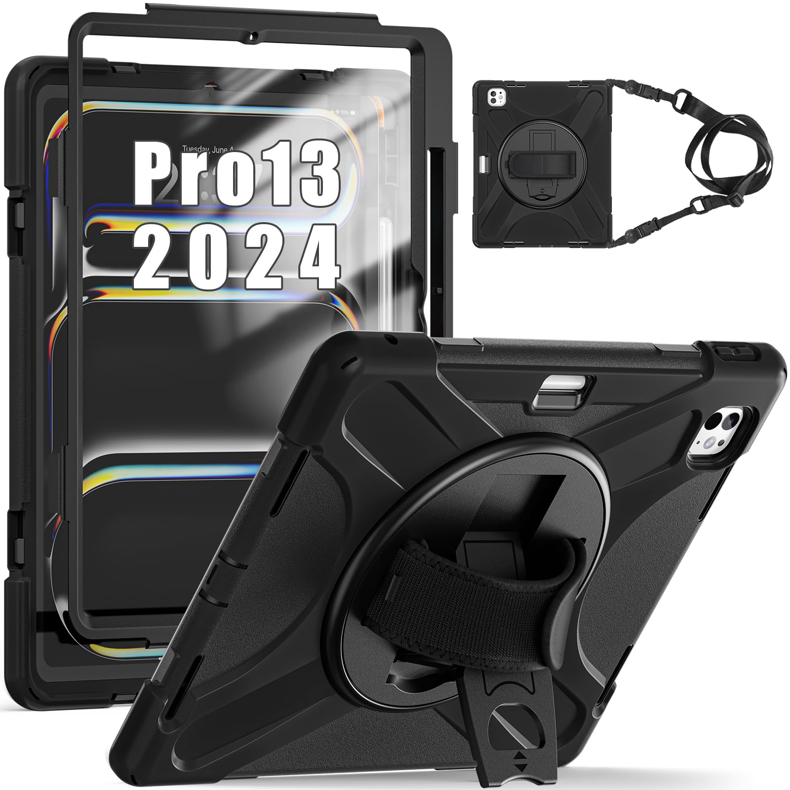 Photo 1 of TSQQST for iPad Pro 13 Inch Case 2024 (7th Gen) M4 with Screen Protector, Pencil Holder