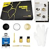 Kintsugi Repair Kit, Repair Your Meaningful Pottery with Gold Powder Glue - Comes with Two Practice Ceramic Cups for Starter