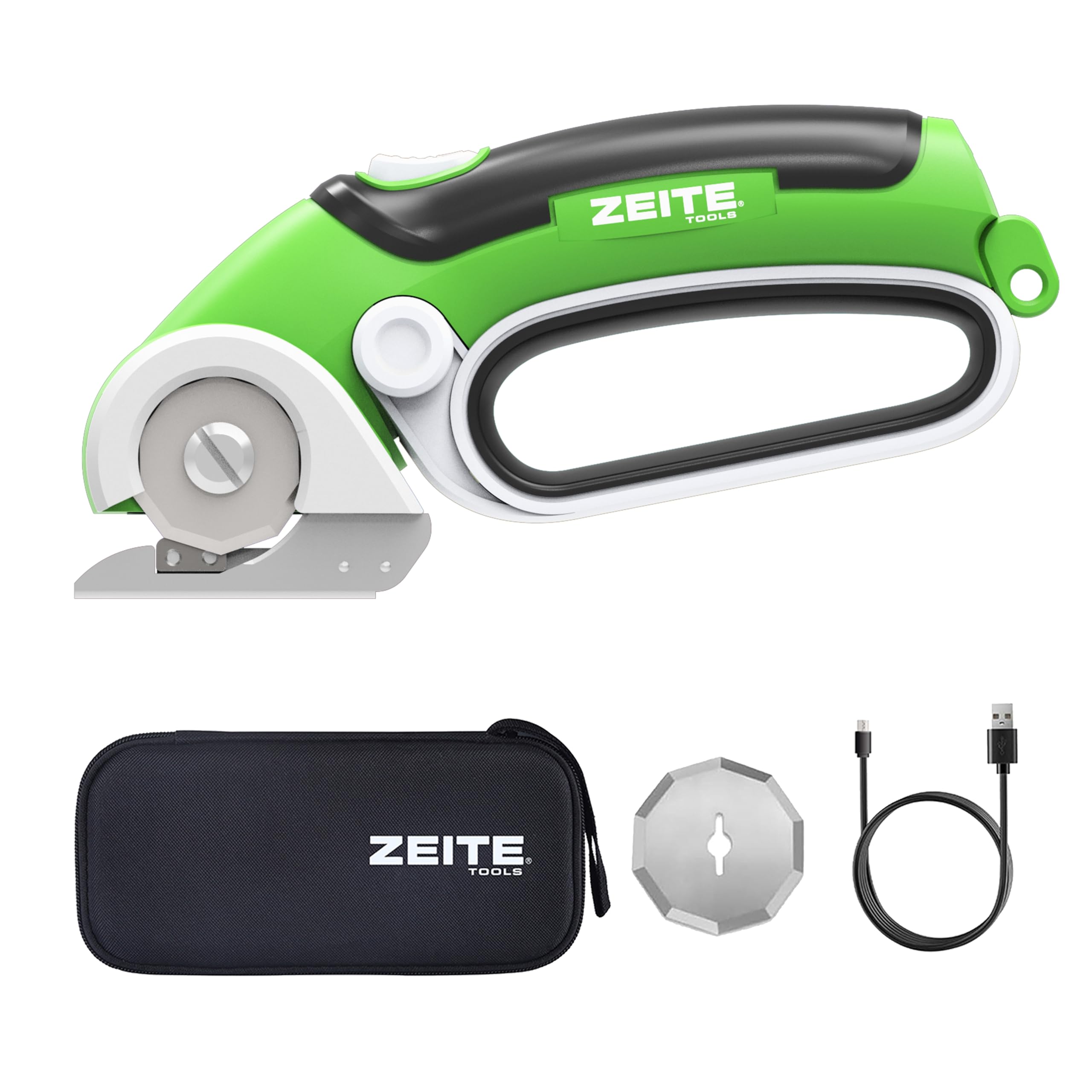 Photo 1 of ZEITE 4V Cardboard Box Cutter,Cordless Electric Scissors,with 2 Blades,Storage Box,USB Charging Cable,Max Cutting 1/4",Ideal for Cardboard,Thin Carpet & Plastic Recycling,Easy to Hold and Safe