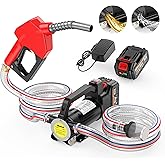TaskStar Fuel Transfer Pump Battery Powered, for Water Diesel Kerosene | 13GPM Electric Cordless Pump with 18V 4.0Ah Battery &amp; Charger, Auto-off Nozzle, 2x 6.6FT Hoses For Tractor Boat Truck Garden