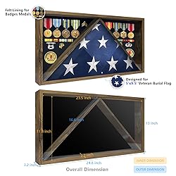 DecoWoodo Memorial Flag Display Case for 5' x