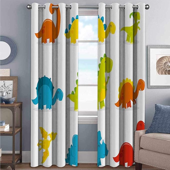 Dinosaur Bedroom blackout curtains Cute and Funny Dinosaurs