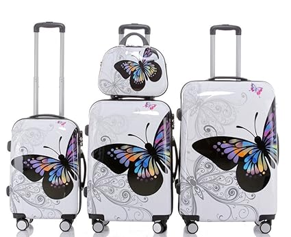 Butterfly 2060 4tlg Reisekofferset Trolley Gepäckset Reisekoffer Hartschalen Kofferset