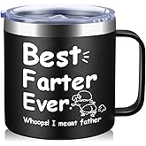 HECOMTRS Dad Gifts for Fathers Day, Funny Dad Mug Father Day Gifts, Best Dad Ever Mugs with Hilarious Pattern, Gift for Daddy from Daughter Funny Birthday Christmas Gift for Papa-14oz (Black)