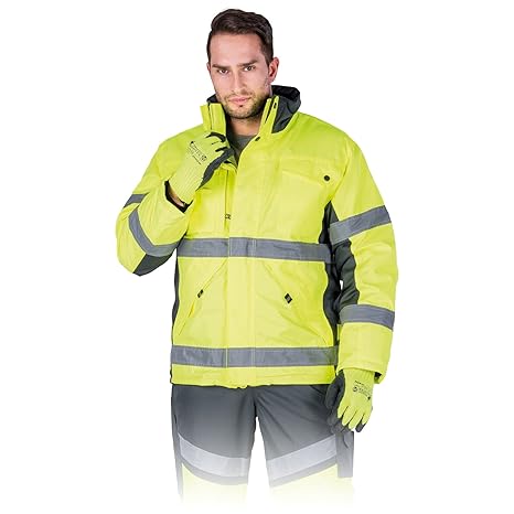 LEBER&HOLLMAN Winter Warnschutzjacke LH-Roader M-XXXL Warnjacke Arbeitsjacke Reflexstreifen