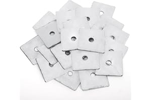 Frcctre 20 Pack Galvanized Square Washers Plate, 5/8" (ID) x3 x3, 1/8" Thickness Heavy Duty Steel Gasket Flat Washers Nut Anti-loosening Plate Fastener for Construction and Industrial Equipment