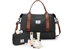 ONXTHIN Travel Bag with Shoes Compartment,Weekender Bags for Women Travel,Carry On Duffel Overnight Bag with Separate Toiletry Bag and Trolley Sleeve,Travel Tote Bag Sports Gym Bag with Wet Pocket