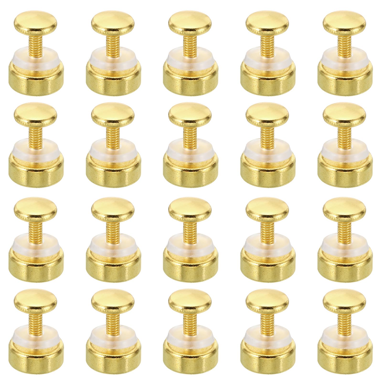 PATIKIL M4x12 Standoff Screws with Spacers, 20 Pack Wall Mounting Hardware Thumb Screw Fasteners for Acrylic Glass Signs Mirrors, Gold Tone 18mm