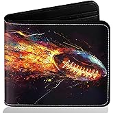 ZHIMEBYE Boys Wallet for Teens, Cool Kids Wallet for Boys Ages 8-10 9-12 11-15, Funny Football Leather Bifold Rfid Blocking, Coin Pocket Id Window for Teen Men Youth Guys Birthday Christmas Gifts
