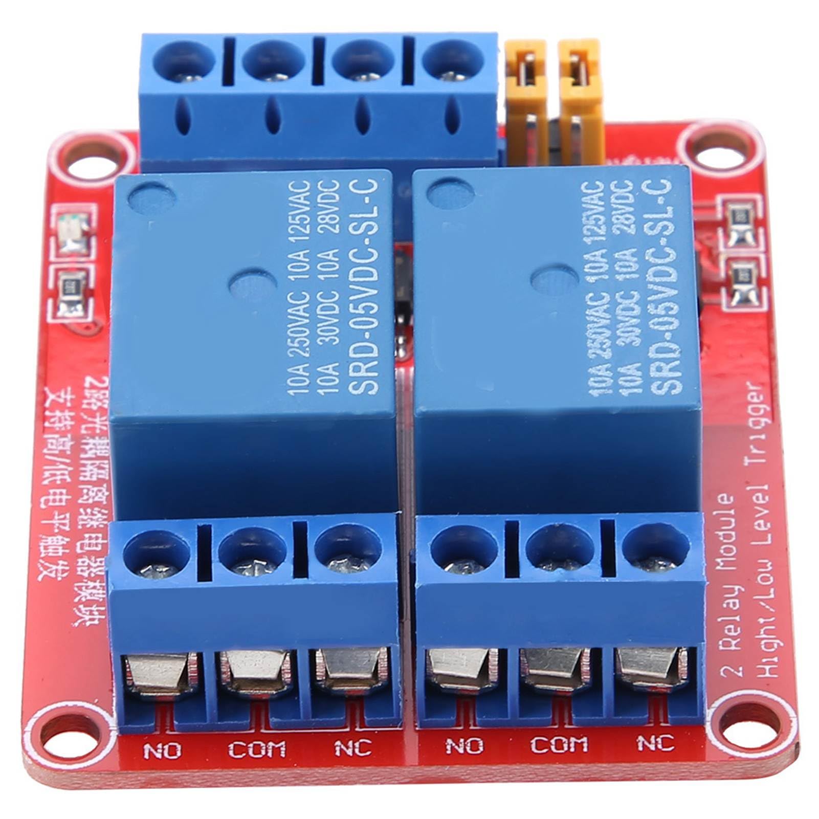 Relay Module, 2 Channel Relay Module with Optocoupler Isolation High and Low Level Trigger for 5V/12V/24V(5V)