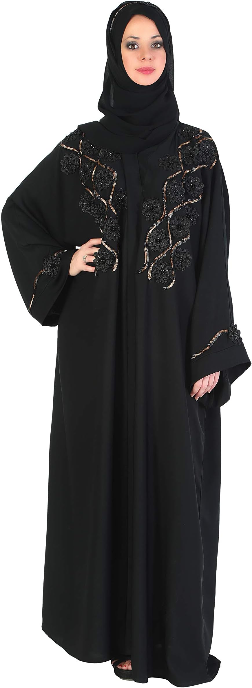 Designer Burkha- Abaya/Hijab Set - Premium Cystal Lycra Fabric