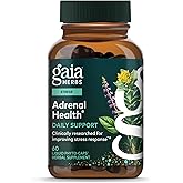 Gaia Herbs Adrenal Health Daily Support - Herbal Supplement with Ashwagandha, Holy Basil & Schisandra - Help Maintain Healthy Energy & Stress Levels* - 60 Vegan Liquid Phyto-Caps (30 Servings)