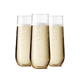 TOSSWARE POP 9oz Flute, Premium Quality, Recyclable, Unbreakable & Crystal Clear Plastic Champagne Glasses, Count of 48