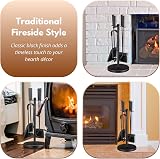 HomeZone Fireplace Companion Set 5-Piece Tool Kit With Stand 49cm view 5