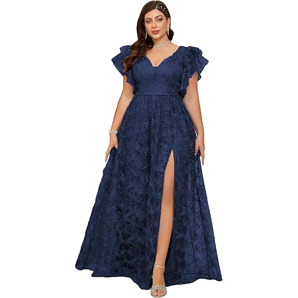 dusty blue plus size formal dress May Queen RQ7949 main image 0