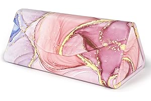 NPOOYI Sunglasses Case, Foldable Glasses Case, Magnetic PU Leather Hard Shell Folding Eyeglasses Case