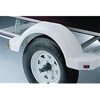 Fulton Single Wheel Trailer Fender - Fits 15-Inch Tires, Black Plastic, 45" Long