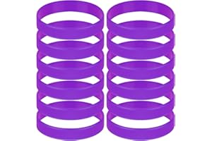 MATEPLUS 12 Pcs Rubber Bracelets Silicone Wristbands 12 Colors/Black/Green/Yellow/Orange/Blue/Purple, Sport Elastic Silicone 