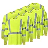 MINTOUR 8 Pack High Visibility Reflective Safety Shirts for Men,Short Sleeve Breathable Work Shirt for Warehouse Construction