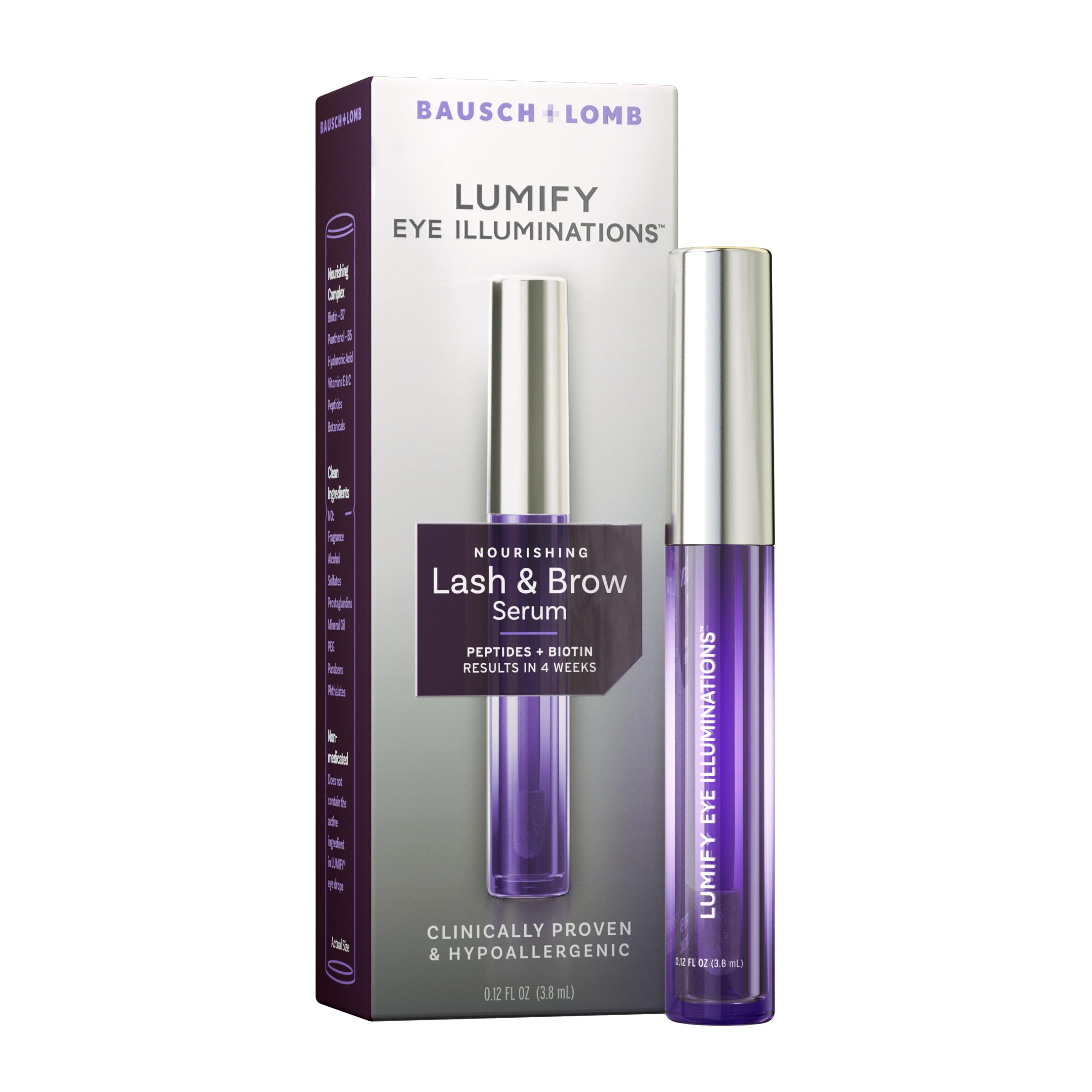 Photo 1 of LUMIFY Eye Illuminations Lash & Brow Serum, Promotes Thicker, Fuller-Looking Lashes & Brows with Biotin, Peptides & Hyaluronic Acid to Nourish, Soften & Condition, 0.12 Fl Oz (3.8 mL)