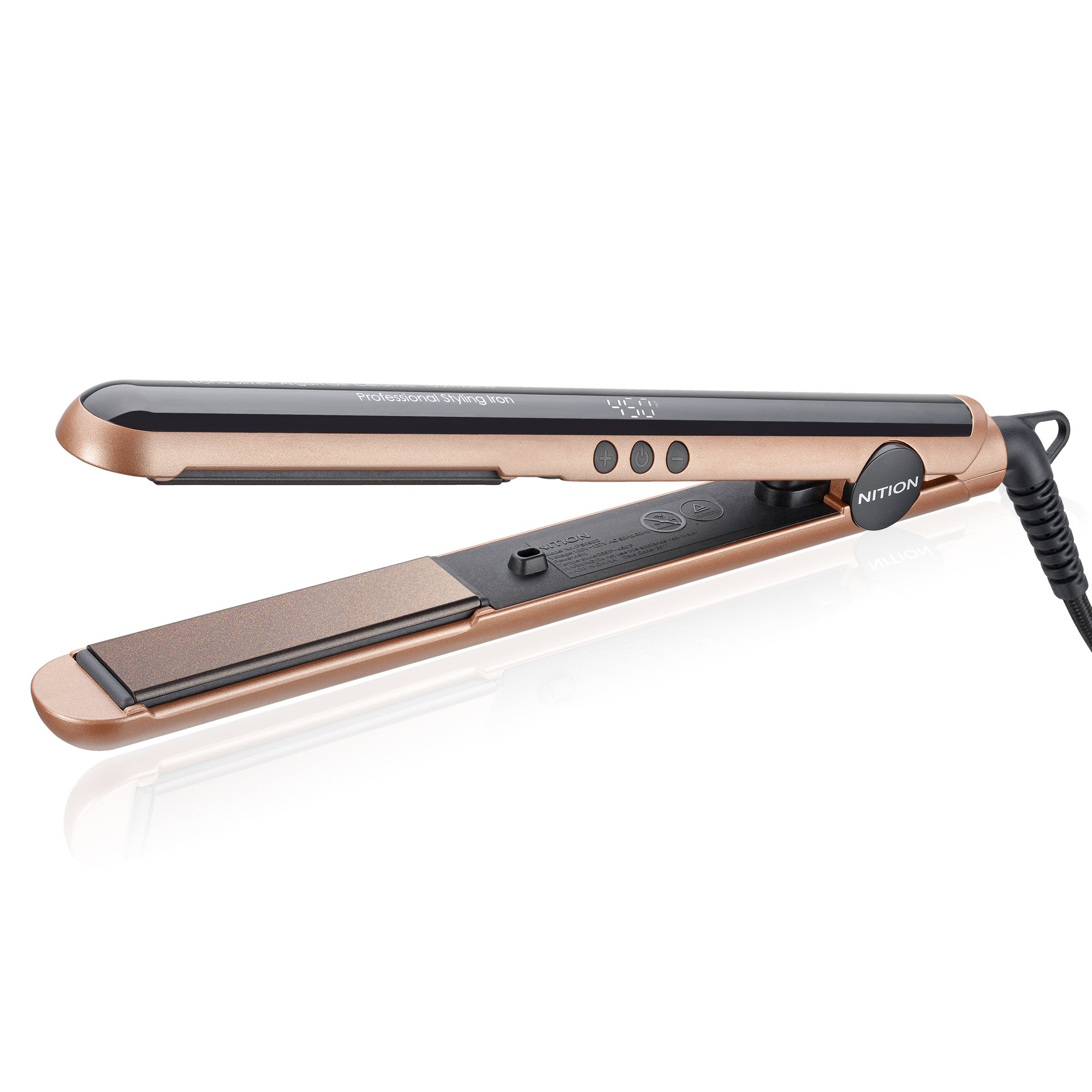 Nition 1 Inch Nano Silver Argan Oil Ceramic Tourmaline Flat Iron