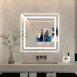 BuLife 28 X 28 Inch Square LED Bathroom Vanity
