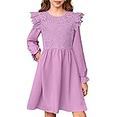 blibean Tween Girls Fall Dresses Semi Formal Flower Dress Size 6-15 Years