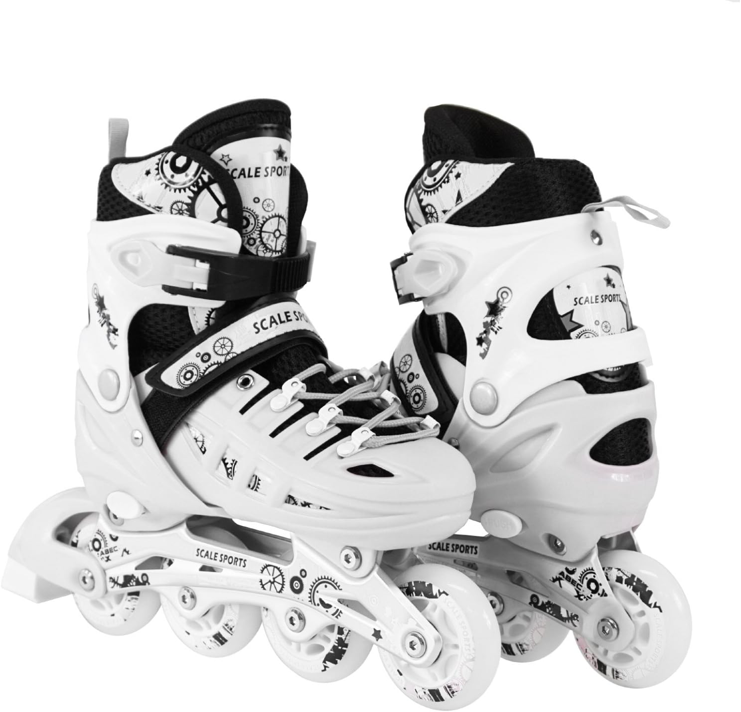 MMSD Kids Adjustable Inline Roller Blade Skates Small Medium Large Sizes Safe Durable Outdoor Featuring Illuminating Front Wheels 905