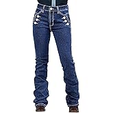 Flamingals Bootcut Mid Waist Dual Wash Button Decor Jeans for Women Butt Lifting Denim Pants