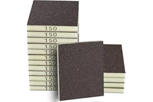 Necosthua 16PCS 150 Grits Sanding Sponge Medium Coarse Sanding Block，Washable and Reusable Wet Dry Sandpaper Sponge， Sander Sponges for Wood Drywall Metal Wood
