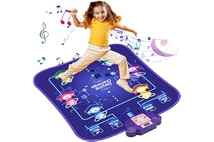 ZILYNHOM Dance Mat for Kids Age 3-12, Light Up Musical Dance Pad Toy with Bluetooth,5 Mode,3 Challenge Level, Electronic Drum Mode, Ajustable Volume, Xmas Birthday Gift for 3 4 5 6 7 8 9 10 Years Old Girl& Boy