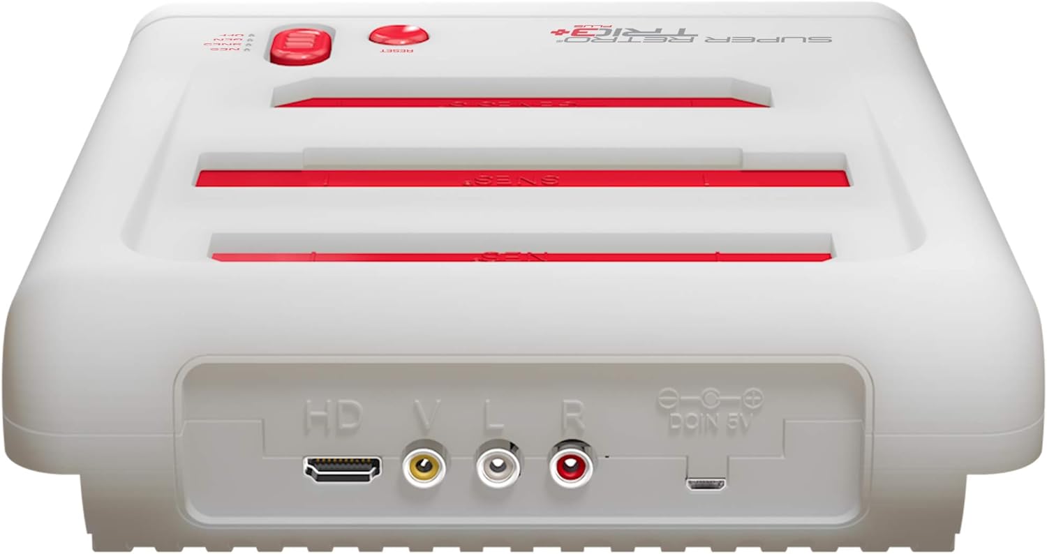 Retro-Bit Super Retro Trio HD Plus 720P 3 in 1 Console System (2019) for Original NES, SNES, and Sega Genesis Games - Red/White: Computers & Accessories