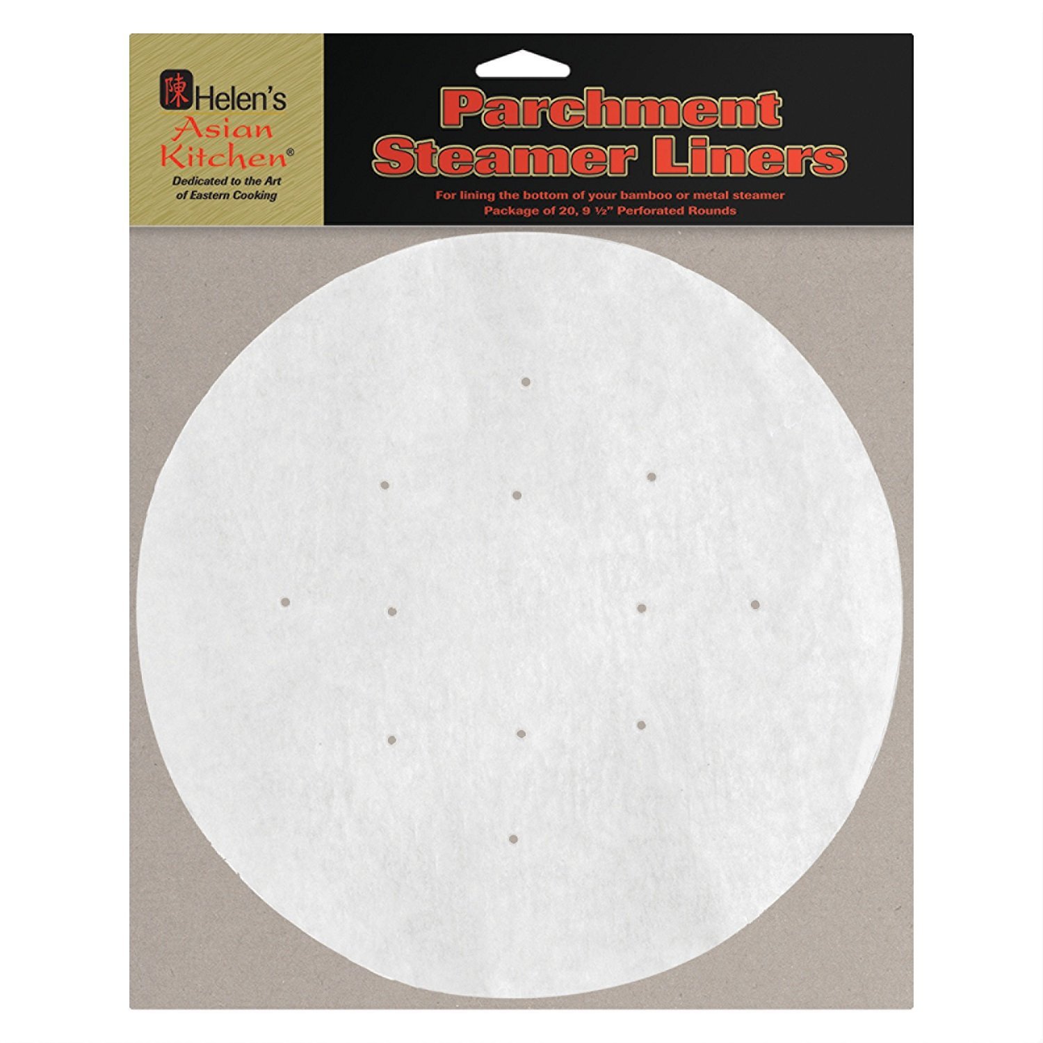 Helen's Asian Kitchen Perforated Parchment Bamboo Steamer Liners, 40 Count (40 Count)