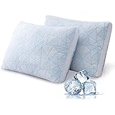 Cotelovo Shredded Memory Foam Cooling Soft Bamboo Viscose Pillows Adjustable Hypoallergenic Hotel Quality Pillows for Stomach, Back or Side Sleeper, Oeko-TEX Certified King Set of 2