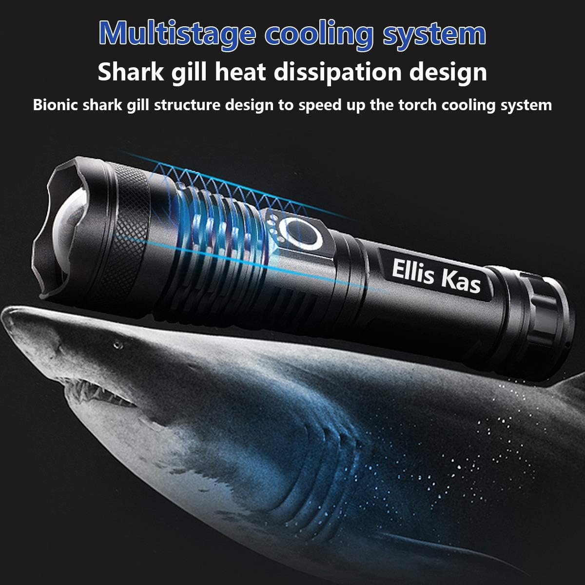 Rechargeable Flashlights LED Tactical Flashlight，Hand Held Light with Rechargeable Battery, High Lumens Zoomable 5 Modes, Waterproof Power Display, for Camping Hiking Outdoor Activity Emergency - - 