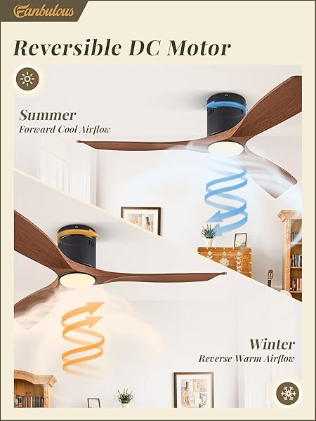 FANBULOUS 52″ CEILING FANS WITH LIGHTS AND REMOTE CONTROL,MODERN FLUSH MOUNT CEILING FAN WITH 3 LED COLORS,OUTDOOR LOW PROFILE CEILING FANS WITH 6-SPEEDS TIMER DC MOTOR FOR BEDROOM LIVING ROOM PATIO