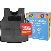 Weighted Compression Vest for Kids &ndash; Adjustable Sensory Vest with Removable Weights &ndash; Breathable Mesh Lining &ndash; Comfortable Fit for Home and Classroom