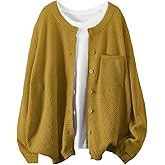 SOLY HUX Women's Cardigan Sweater Button Down Long Sleeve Lightweight Knit Tops Fall Clothes