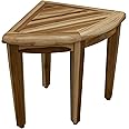 EcoDecors, SnazzyCorner, Teak Corner Shower Bench, Teak Corner Shower Stool, Teak Corner Shower Seat, Teak Shower Bench For Inside Shower, Teak Shower Stool For Inside Shower, 18" Height