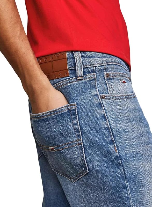 Pantaloncini in Jeans Uomo Elasticizzati, Blu (Denim Medium), 27W