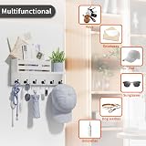 SWTYMIKI Key Holder Wall Mounted with Shelf Mail Organizer 6 Hooks view 4
