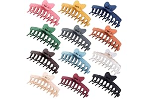 Sisiaipu 12 Pack Butterfly Hair Clips Large Hair Claw Clips for Woman and Girls, Non-slip Matte Banana Clips,Strong Hold jaw clip, Fashion Hair Accessories